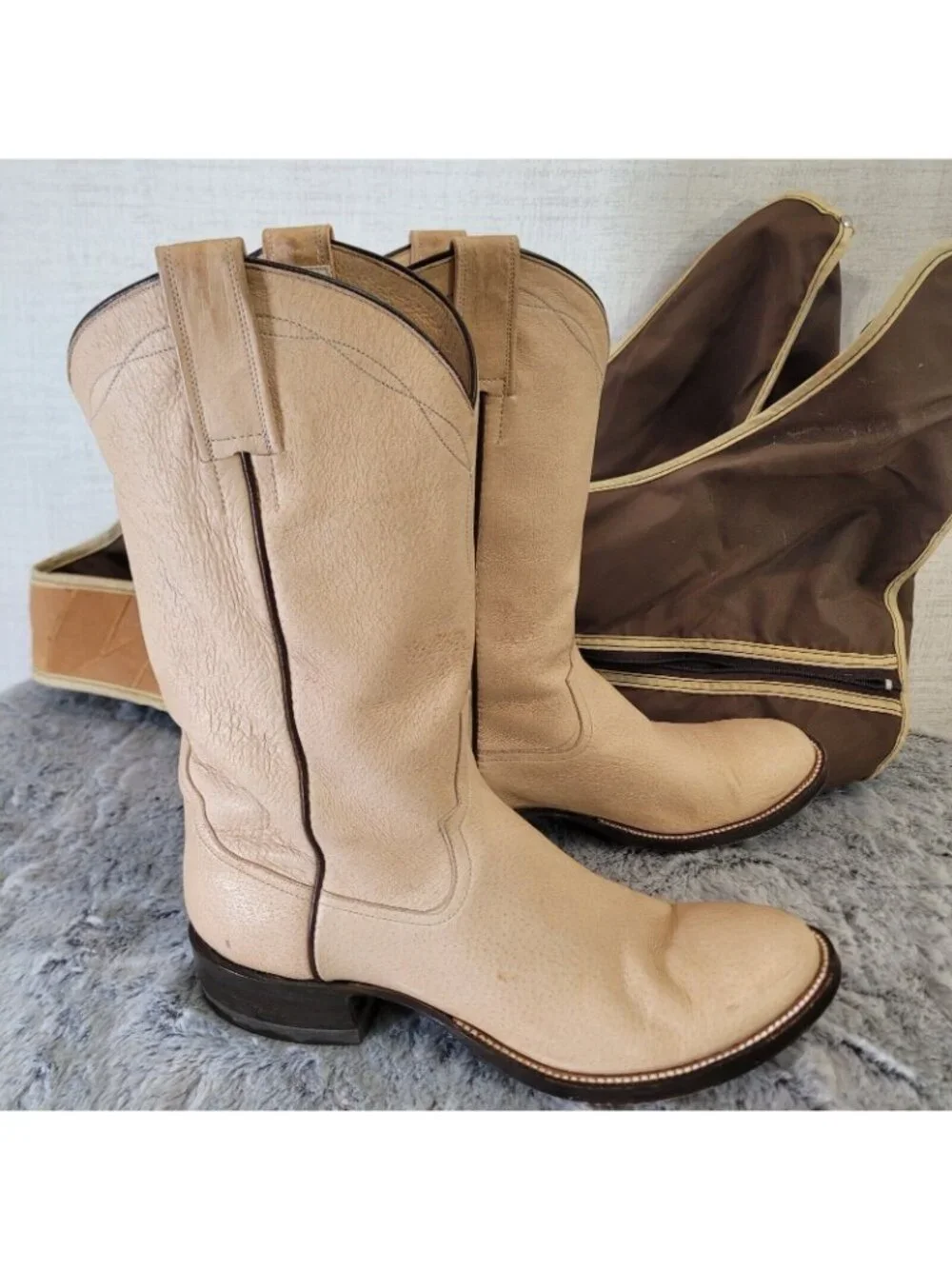 Vintage Rios of Mercedes Western Cowgirl Boots Nubuck Handmade USA Sz Est 8.5 - Picture 2 of 12